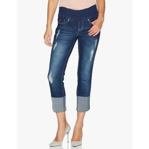Jag Jeans Lewis High Rise Straight Ankle Cuffed Slimming Stretch Jeans Size 2